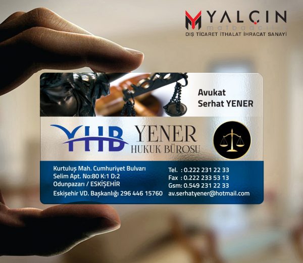 Avukat Şeffaf Kartvizit YM-1042